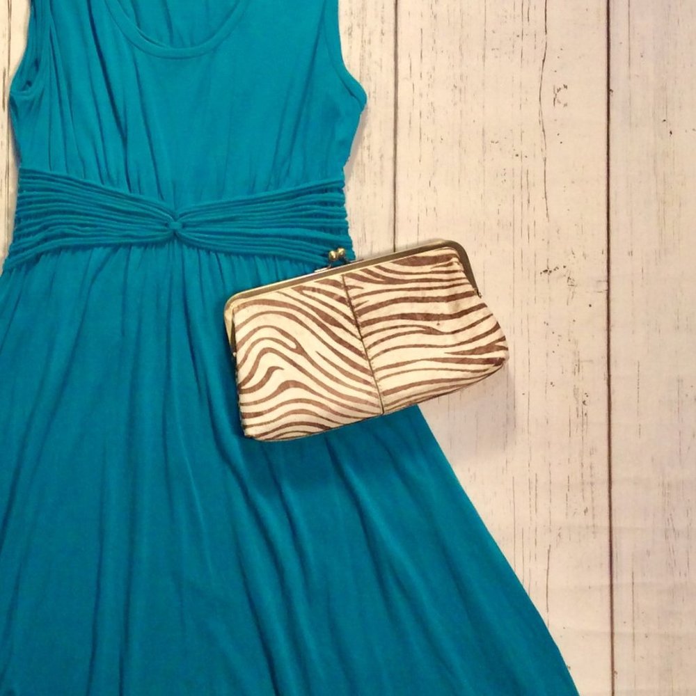 Patricia Nash Potenaz Zebra Print Haircalf Clutch